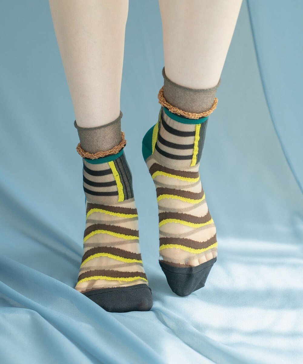 【コキュウ/COQ】の【日本製/シアー/23-25cm】WAVE ECHO ソックス 人気、トレンドファッション・服の通販 founy(ファニー) 　ファッション　Fashion　レディースファッション　Fashion for Women　ソックス&靴下　Socks & Hosiery　レッグウェア・ストッキング　Legwear & Hosiery　コレクション　Collection, Seasonal Line　サンダル　Sandals, Summer Shoes　シアー　Sheer, See-Through　ソックス　Socks, Hosiery　タンブラー　Tumbler, Travel Mug　バランス　Balance, Style Balance　おすすめ　Recommended / Our Picks　日本製　Made In Japan　犬　Dog　 other-1|ID: prp329100004691799 ipo3291000000033880170