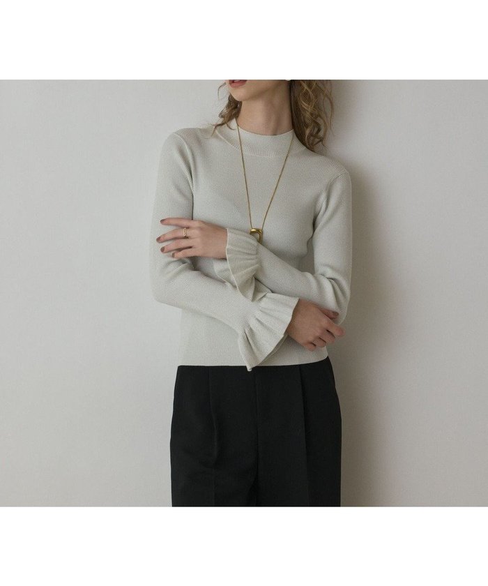 【グレース コンチネンタル/GRACE CONTINENTAL】のラメリブニットトップ インテリア・キッズ・メンズ・レディースファッション・服の通販 founy(ファニー) https://founy.com/ ファッション Fashion レディースファッション Fashion for Women トップス・カットソー Cut & Sew Tops ニット Knit Tops & Sweaters 新作・新入荷 New Arrivals / New In セーター Sweater, Knitwear ハイネック High Neck, Mock Neck フィット Fit, Slim Fit フェミニン Feminine, Girly フリル Frill, Ruffle ベーシック Basic, Essential エレガント 上品 Elegant A/W・秋冬 Autumn/Winter |ID: prp329100004691807 ipo3291000000033880204