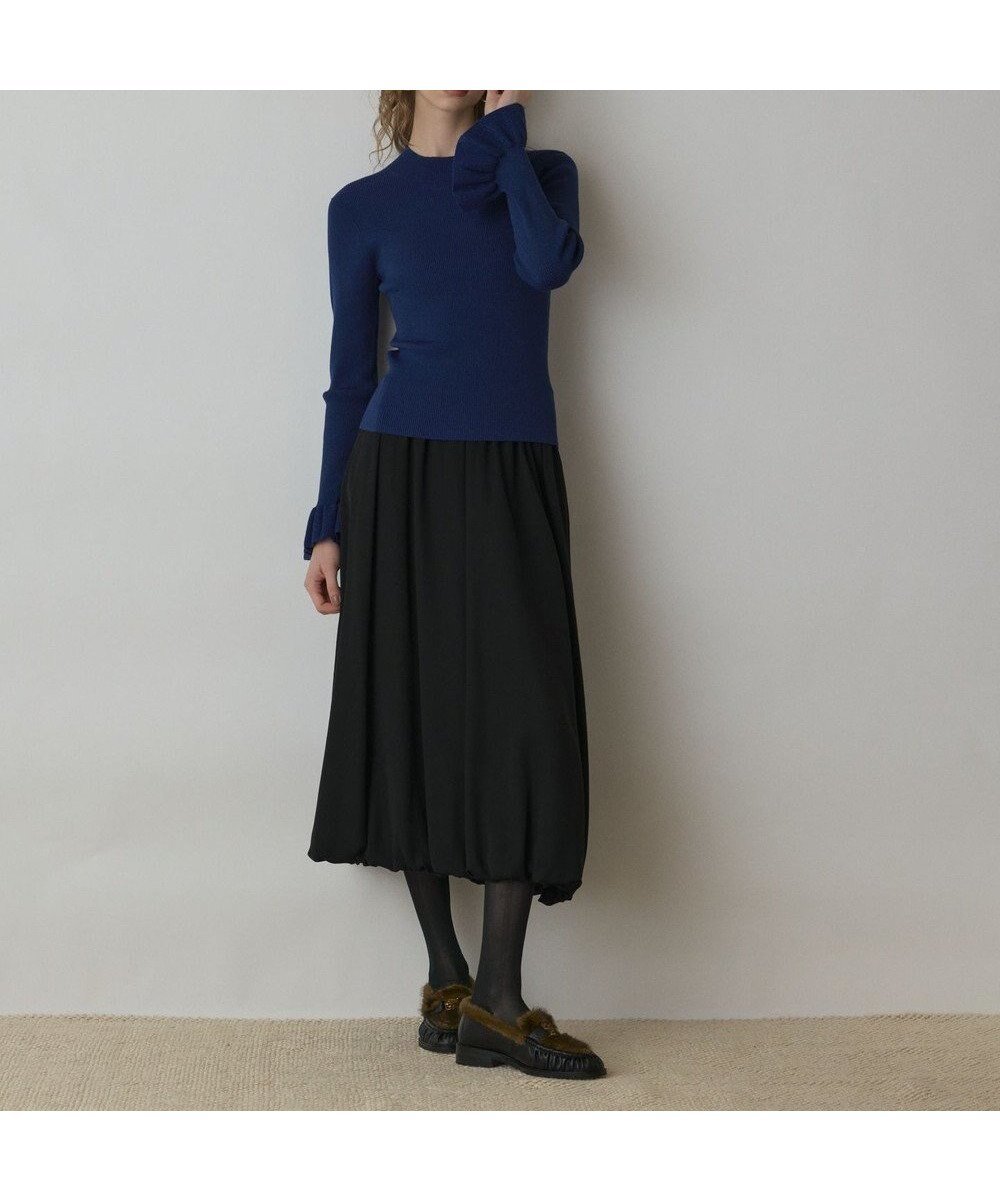 【グレース コンチネンタル/GRACE CONTINENTAL】のラメリブニットトップ インテリア・キッズ・メンズ・レディースファッション・服の通販 founy(ファニー) 　ファッション　Fashion　レディースファッション　Fashion for Women　トップス・カットソー　Cut & Sew Tops　ニット　Knit Tops & Sweaters　新作・新入荷　New Arrivals / New In　セーター　Sweater, Knitwear　ハイネック　High Neck, Mock Neck　フィット　Fit, Slim Fit　フェミニン　Feminine, Girly　フリル　Frill, Ruffle　ベーシック　Basic, Essential　エレガント 上品　Elegant　A/W・秋冬　Autumn/Winter　ブルー|ID: prp329100004691807 ipo3291000000033880207