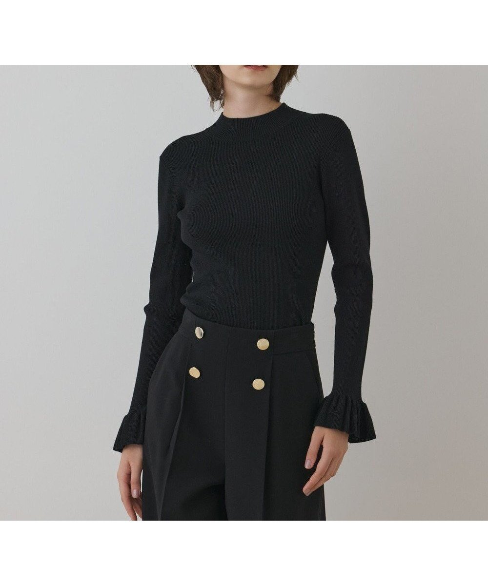 【グレース コンチネンタル/GRACE CONTINENTAL】のラメリブニットトップ インテリア・キッズ・メンズ・レディースファッション・服の通販 founy(ファニー) 　ファッション　Fashion　レディースファッション　Fashion for Women　トップス・カットソー　Cut & Sew Tops　ニット　Knit Tops & Sweaters　新作・新入荷　New Arrivals / New In　セーター　Sweater, Knitwear　ハイネック　High Neck, Mock Neck　フィット　Fit, Slim Fit　フェミニン　Feminine, Girly　フリル　Frill, Ruffle　ベーシック　Basic, Essential　エレガント 上品　Elegant　A/W・秋冬　Autumn/Winter　ブラック|ID: prp329100004691807 ipo3291000000033880208