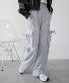 【ウィゴー/WEGO】の【ウエストゴム】リボンカーゴスウェットパンツ 杢グレー|ID: prp329100004691821 ipo3291000000033880272