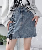 【ウィゴー/WEGO】のレースアップハートポケットデニムスカパン デニム中濃加工色|ID: prp329100004691822 ipo3291000000033880275