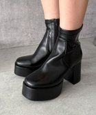 【ウィゴー/WEGO】のストレッチヒールショートブーツ ブラック|ID: prp329100004691832 ipo3291000000033880324