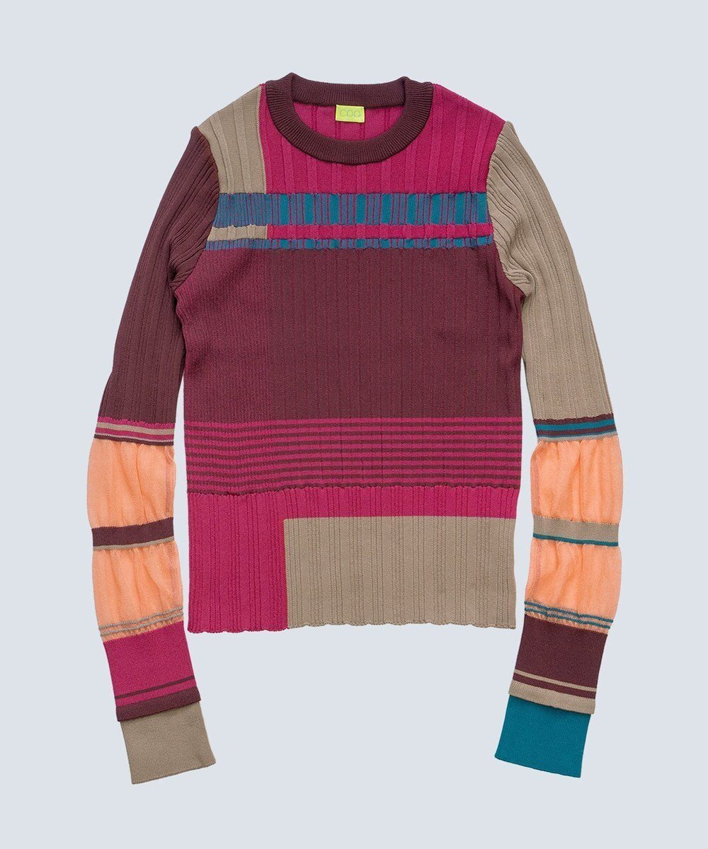 【コキュウ/COQ】のFLAG カラーブロックリブニット インテリア・キッズ・メンズ・レディースファッション・服の通販 founy(ファニー) ファッション Fashion レディースファッション Fashion for Women トップス・カットソー Cut & Sew Tops ニット Knit Tops & Sweaters コレクション Collection, Seasonal Line シアー Sheer, See-Through ストレッチ Stretch, Stretchy Fabric セーター Sweater, Knitwear バランス Balance, Style Balance ブロック Block, Solid Block Pattern ベスト Vest, Waistcoat A/W・秋冬 Autumn/Winter 犬 Dog ワイン|ID: prp329100004691837 ipo3291000000033880338