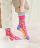 【コキュウ/COQ】の【新色追加/日本製/リバーシブル/ファー/23-25cm】BLOCK FLAG ソックス ピンク|ID: prp329100004691841 ipo3291000000033880353