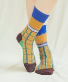【コキュウ/COQ】の【新色追加/日本製/リバーシブル/ファー/23-25cm】BLOCK FLAG ソックス キャメル|ID: prp329100004691841 ipo3291000000033880354