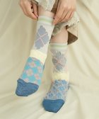 【コキュウ/COQ】の【新色追加/日本製/リバーシブル/ファー/23-25cm】KITSUNE ARGYLE ソックス クリーム|ID: prp329100004691842 ipo3291000000033880359