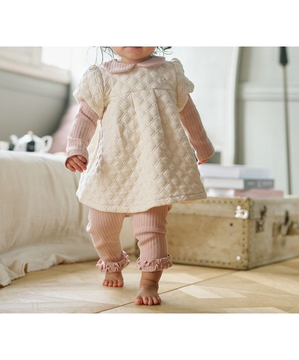 【組曲 / KIDS/KUMIKYOKU】の【80-90㎝】キルトセットアップ 人気、トレンドファッション・服の通販 founy(ファニー) 　ファッション　Fashion　キッズファッション　Fashion for Kids　キルト　Quilt, Quilted Fabric　セットアップ　Set-Up, Coordinated Outfit　チュニック　Tunic, Long Top　テレコ　Ribbed, Rib Stitch　フリル　Frill, Ruffle　ベビー　Baby, Babywear　エレガント 上品　Elegant　A/W・秋冬　Autumn/Winter　 other-1|ID: prp329100004693100 ipo3291000000033886585