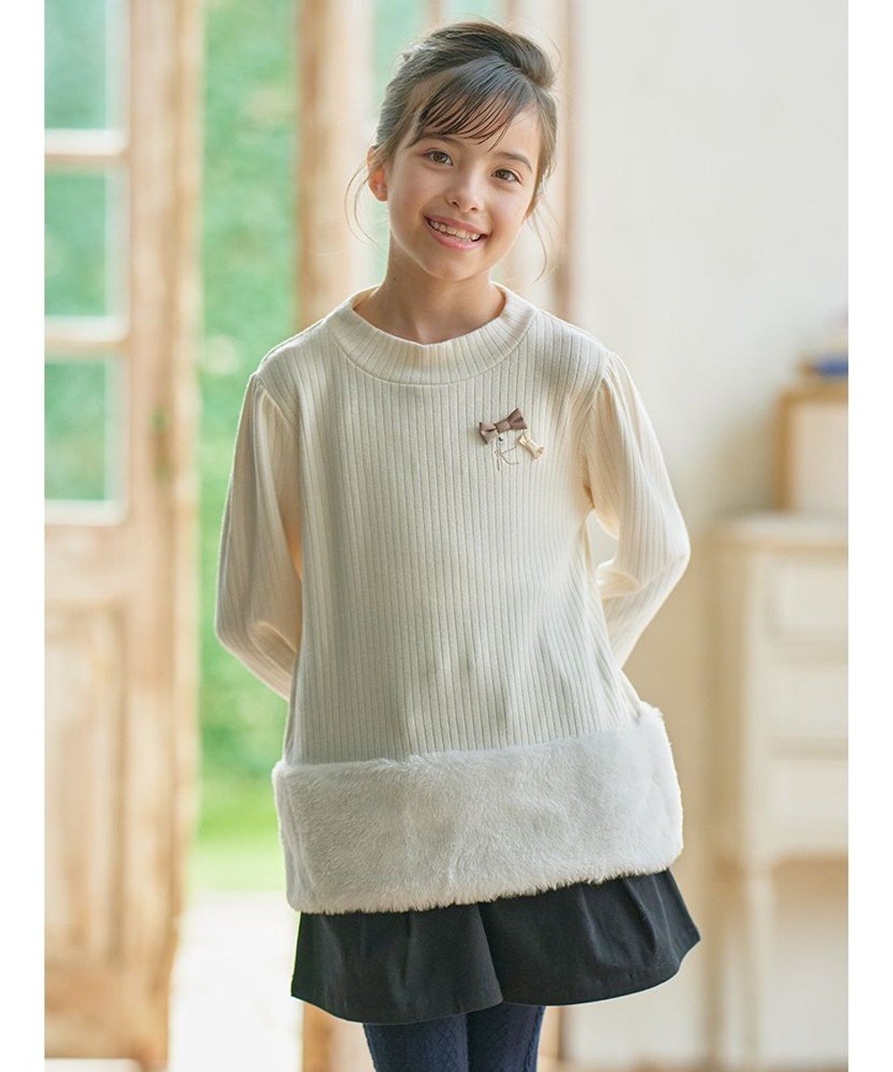 【組曲 / KIDS/KUMIKYOKU】の【110-140㎝】ファー トレーナー 人気、トレンドファッション・服の通販 founy(ファニー) 　ファッション　Fashion　キッズファッション　Fashion for Kids　トップス・カットソー　Cut & Sew Tops　カットソー　Cut and Sewn Top　ショート　Short, Short Length　シンプル　Simple, Minimal　トレーナー　Sweatshirt, Trainer　リボン　Ribbon, Bow　冬　Winter / This Winter　夏　Summer　春　Spring　S/S・春夏　SS, Spring/Summer, Warm Season　 other-1|ID: prp329100004693111 ipo3291000000034347651