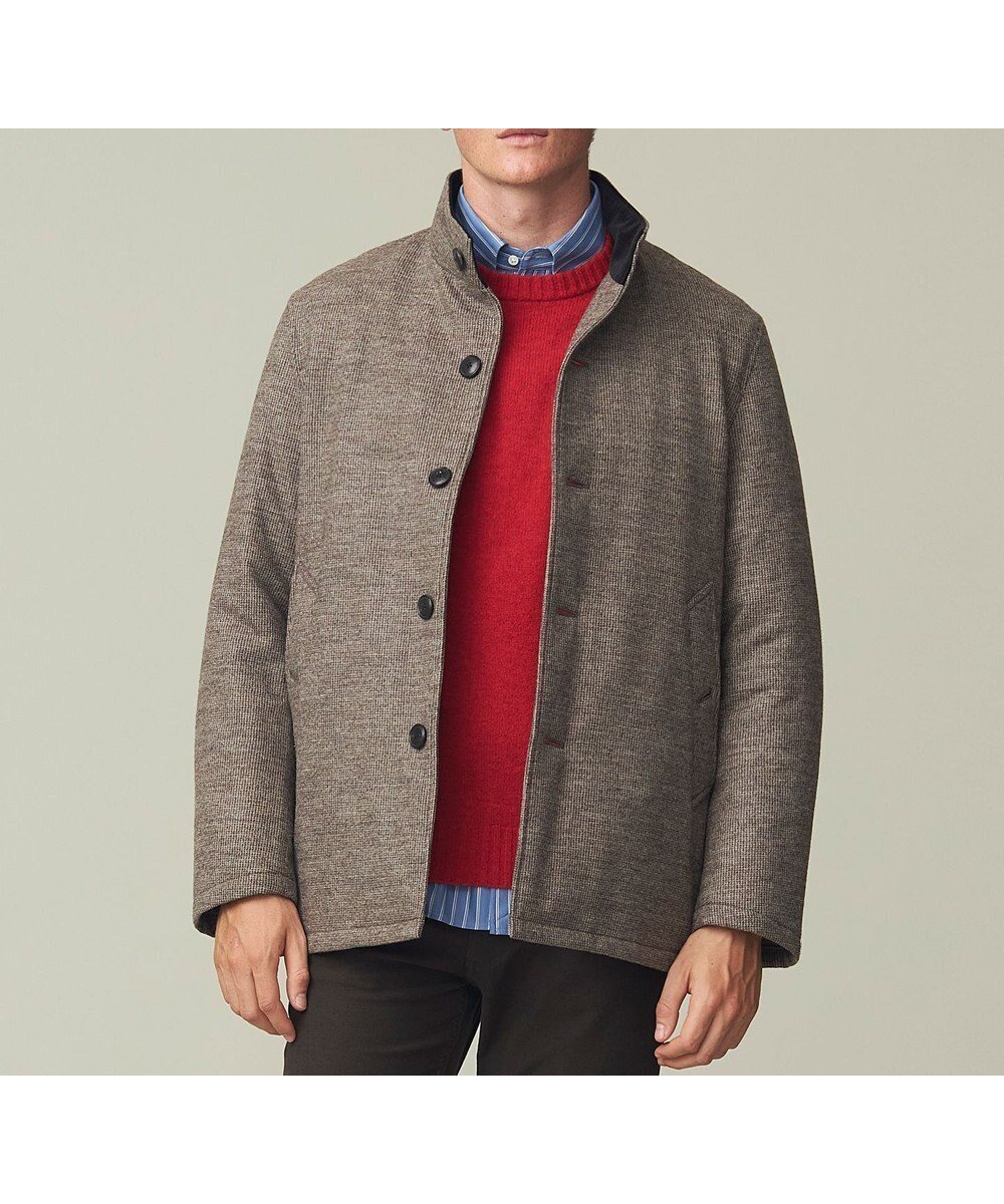 【ジェイ プレス/J.PRESS / MEN】のショートカーコート スタンドカラーブルゾン インテリア・キッズ・メンズ・レディースファッション・服の通販 founy(ファニー) 　ファッション　Fashion　メンズファッション　Fashion for Men　アウター　Men's Coats Outerwear　ブルゾンジャケット / カジュアルアウター　Bomber Jackets & Blousons　インナー　Innerwear　キルティング　Quilted, Quilting　シンプル　Simple, Minimal　ジャケット　Jacket, Outerwear　スタンド　Stand Collar, Upright Stand　バランス　Balance, Style Balance　フィット　Fit, Slim Fit　ブルゾン　Blouson, Bomber Jacket　メルトン　Melton, Heavy Wool　A/W・秋冬　Autumn/Winter　エレガント 上品　Elegant　ブラウン系3|ID: prp329100004693142 ipo3291000000033886766