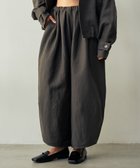 【ムーク/muuc】のリネンウールの裾タックワイドパンツ ブラウン|ID: prp329100004693162 ipo3291000000034411357