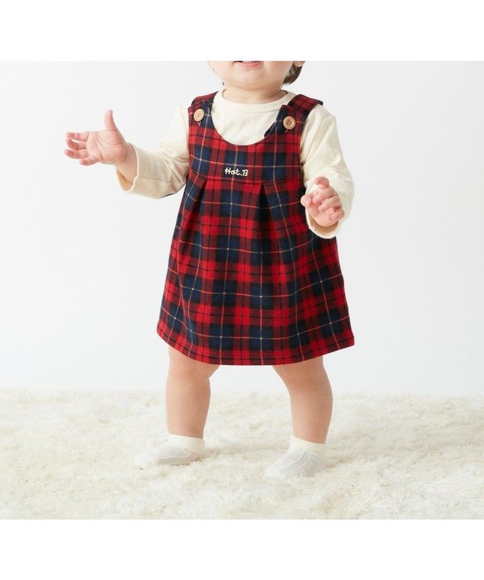 【ミキハウスホットビスケッツ/MIKI HOUSE HOT BISCUITS / KIDS】の【70-100cm】 チェック柄 裏毛パイル ジャンパースカート インテリア・キッズ・メンズ・レディースファッション・服の通販 founy(ファニー) https://founy.com/ ファッション Fashion キッズファッション Fashion for Kids ワンピース Dresses おすすめ Recommended / Our Picks インナー Innerwear チェック Check, Plaid, Tartan エレガント 上品 Elegant 吸水 Absorbent, Quick-Dry 帽子 Hat, Headwear A/W・秋冬 Autumn/Winter |ID: prp329100004694306 ipo3291000000034576066