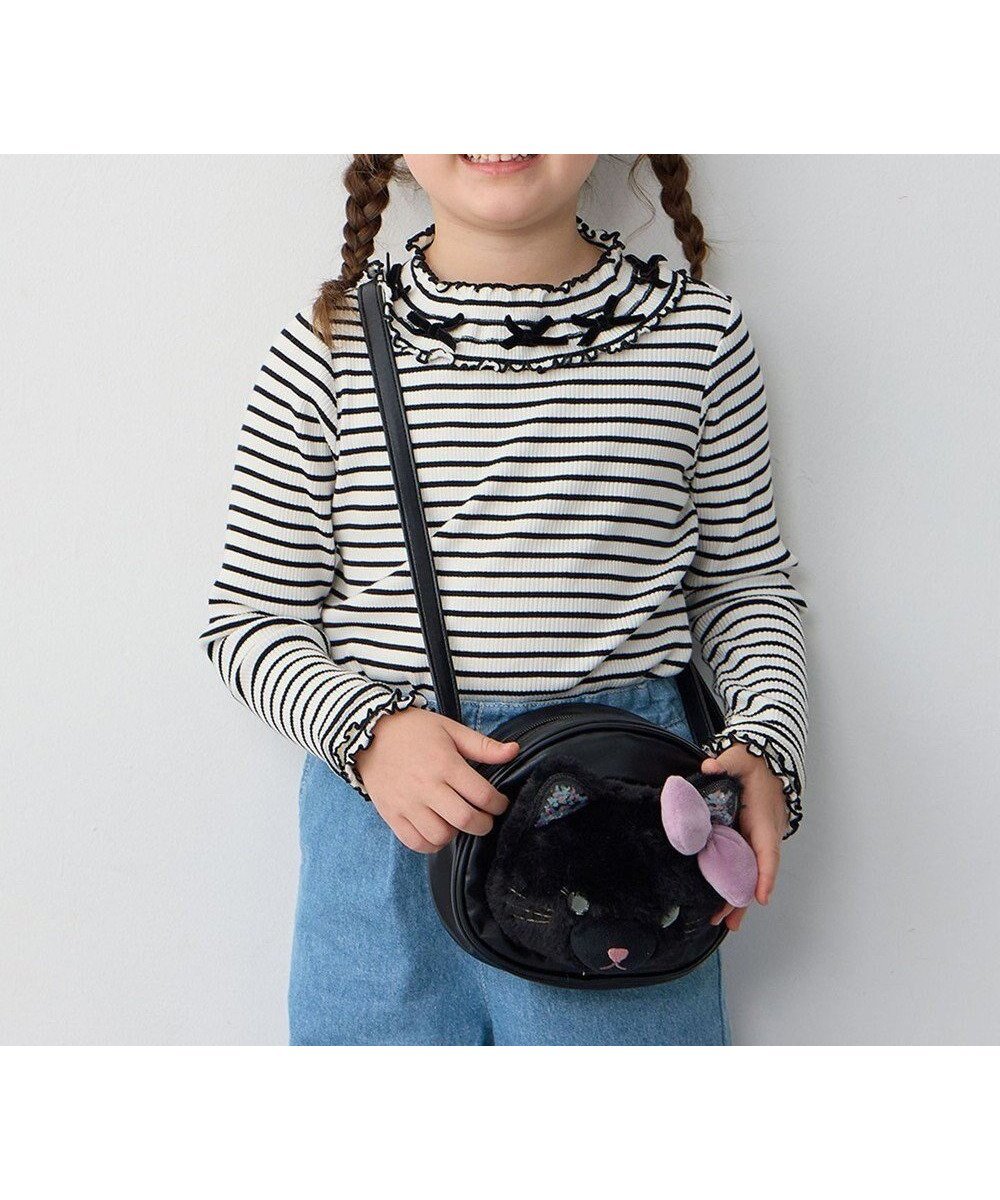 【エニィ/ANY / KIDS】のふわふわネコポシェット インテリア・キッズ・メンズ・レディースファッション・服の通販 founy(ファニー) 　ファッション　Fashion　キッズファッション　Fashion for Kids　スマホ　Smartphone, Mobile Device　ネコ　Cat, Feline Motif　人気　Popular, Best Seller　ビジュー　Bijou, Jewel-like Accent　ポシェット　Pochette, Mini Bag　リボン　Ribbon, Bow　再入荷　Restock / Back in Stock　おすすめ　Recommended / Our Picks　ギフト プレゼント　Gift / Present　ブラック|ID: prp329100004694314 ipo3291000000033896409