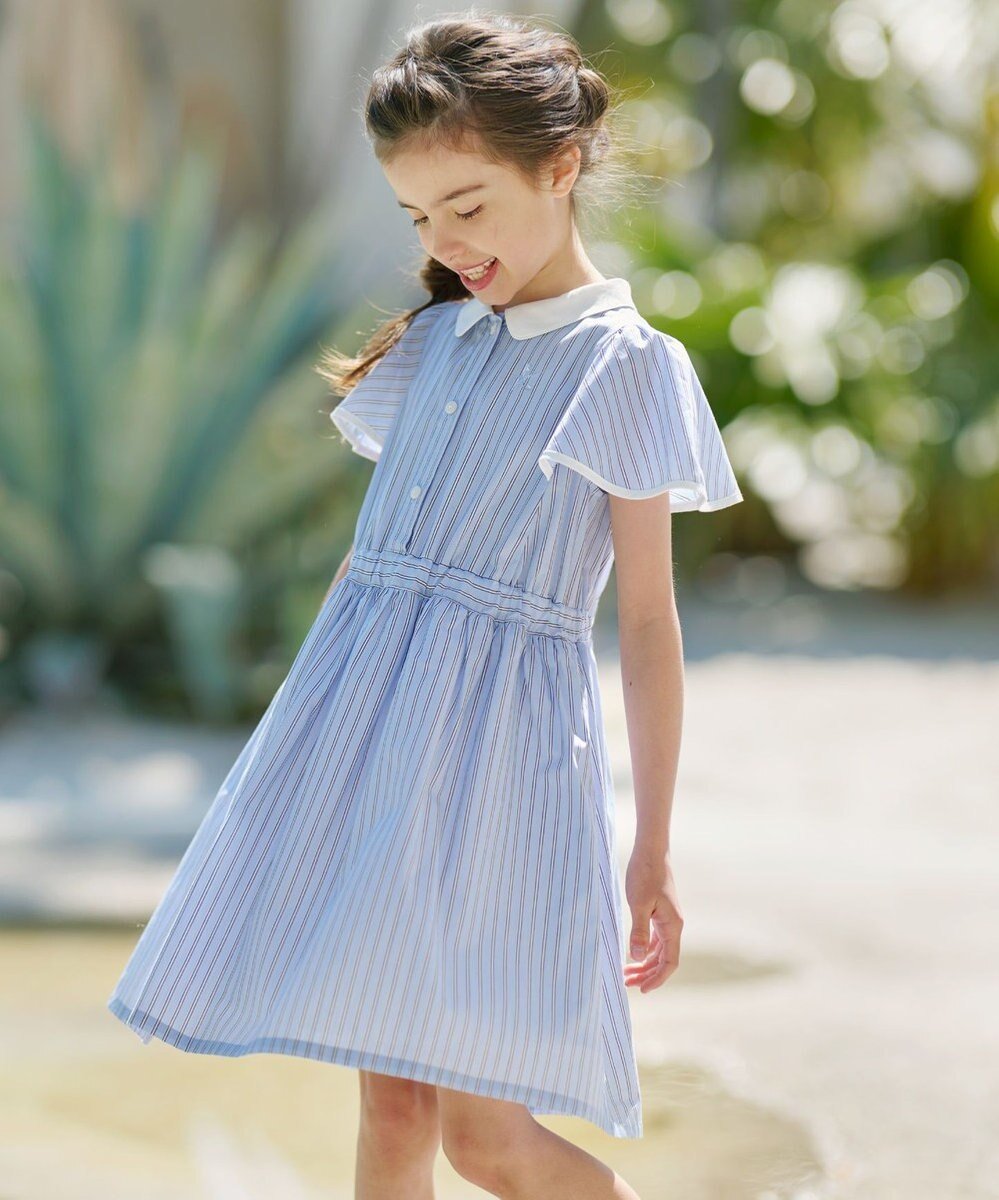 【組曲 / KIDS/KUMIKYOKU】の【110-140㎝】サマーストライプ ワンピース インテリア・キッズ・メンズ・レディースファッション・服の通販 founy(ファニー) ファッション Fashion キッズファッション Fashion for Kids ワンピース Dresses ギャザー Gathered, Ruffled サマー Summer, Summer Style シンプル Simple, Minimal ストライプ Stripe, Striped Pattern エレガント 上品 Elegant 夏 Summer 春 Spring S/S・春夏 SS, Spring/Summer, Warm Season サックスブルー系1|ID: prp329100004694319 ipo3291000000034656734