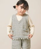 【アミアミ/AmiAmi / KIDS】の【洗濯機可】ツイード風ニットフリンジ付きベスト85cm～130cm グレー|ID: prp329100004694322 ipo3291000000034018452