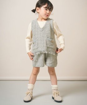 【アミアミ/AmiAmi / KIDS】の【洗濯機可】ツイード風ニットフリンジ付きベスト145cm 人気、トレンドファッション・服の通販 founy(ファニー) ファッション Fashion キッズファッション Fashion for Kids トップス・カットソー Cut & Sew Tops ショート Short, Short Length セットアップ Set-Up, Coordinated Outfit ツイード Twill, Twill Weave フリンジ Fringe, Tassel ベスト Vest, Waistcoat ポケット Pocket, Pocket Detail A/W・秋冬 Autumn/Winter S/S・春夏 SS, Spring/Summer, Warm Season おすすめ Recommended / Our Picks 夏 Summer エレガント 上品 Elegant ギフト プレゼント Gift / Present |ID:prp329100004694323