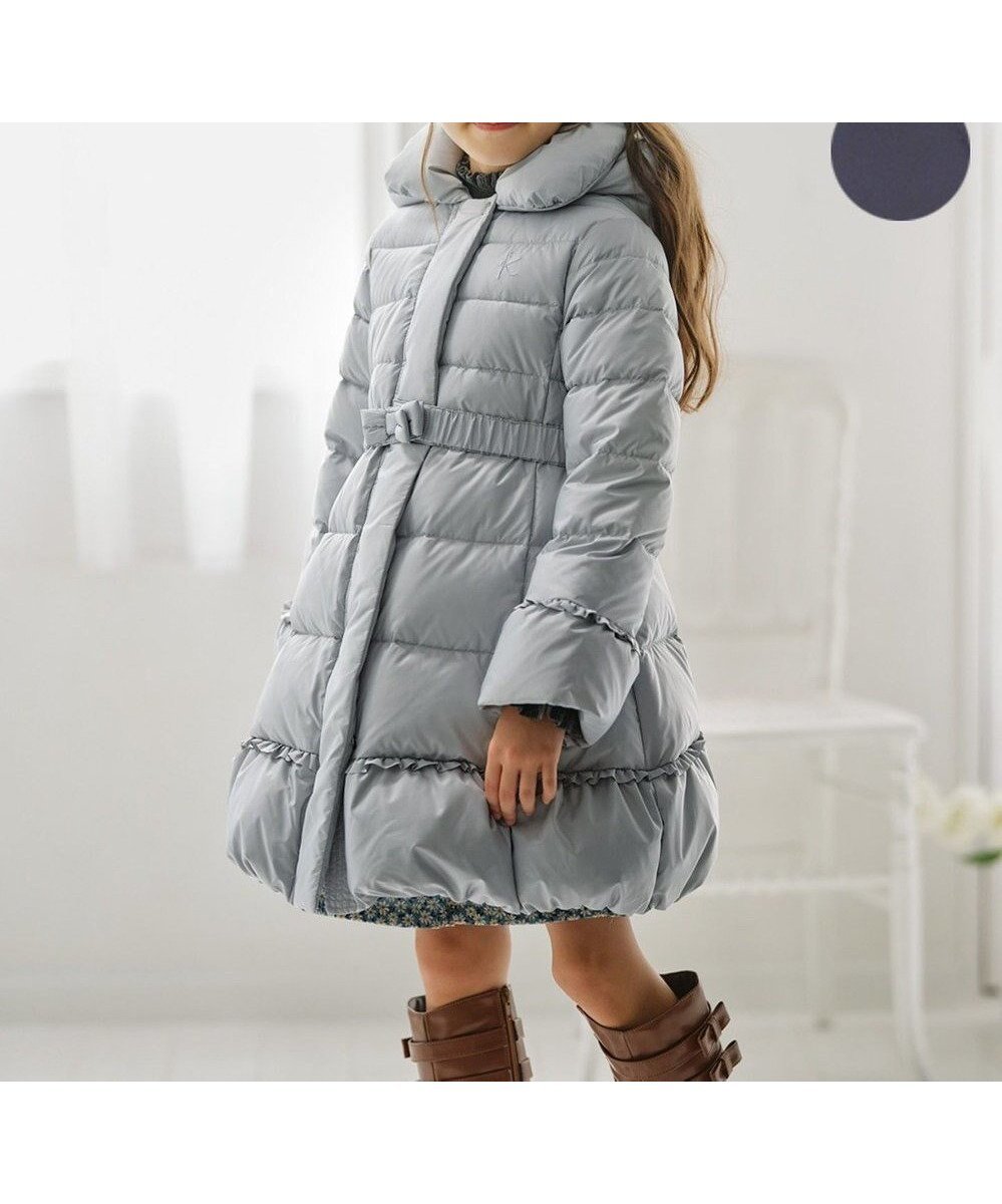 【組曲 / KIDS/KUMIKYOKU】の【110-140㎝】ロング ダウン 人気、トレンドファッション・服の通販 founy(ファニー) 　ファッション　Fashion　キッズファッション　Fashion for Kids　アウター　Coat Outerwear /Kids　ジャケット　Jacket, Outerwear　タフタ　Taffeta, Structured Fabric　ダウン　Down, Puffer　フェザー　Feather, Feather Detail　フリル　Frill, Ruffle　プリント　Print, Printed Pattern　リボン　Ribbon, Bow　ロング　Long, Long-Length　エレガント 上品　Elegant　冬　Winter / This Winter　定番　Standard, Basic Item　A/W・秋冬　Autumn/Winter　軽量　Lightweight, Ultra Light　 other-1|ID: prp329100004694332 ipo3291000000033896473