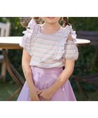 【エニィ/ANY / KIDS】のオン・オフショルダー ボーダー Tシャツ ラベンダー系|ID: prp329100004694333 ipo3291000000033896478
