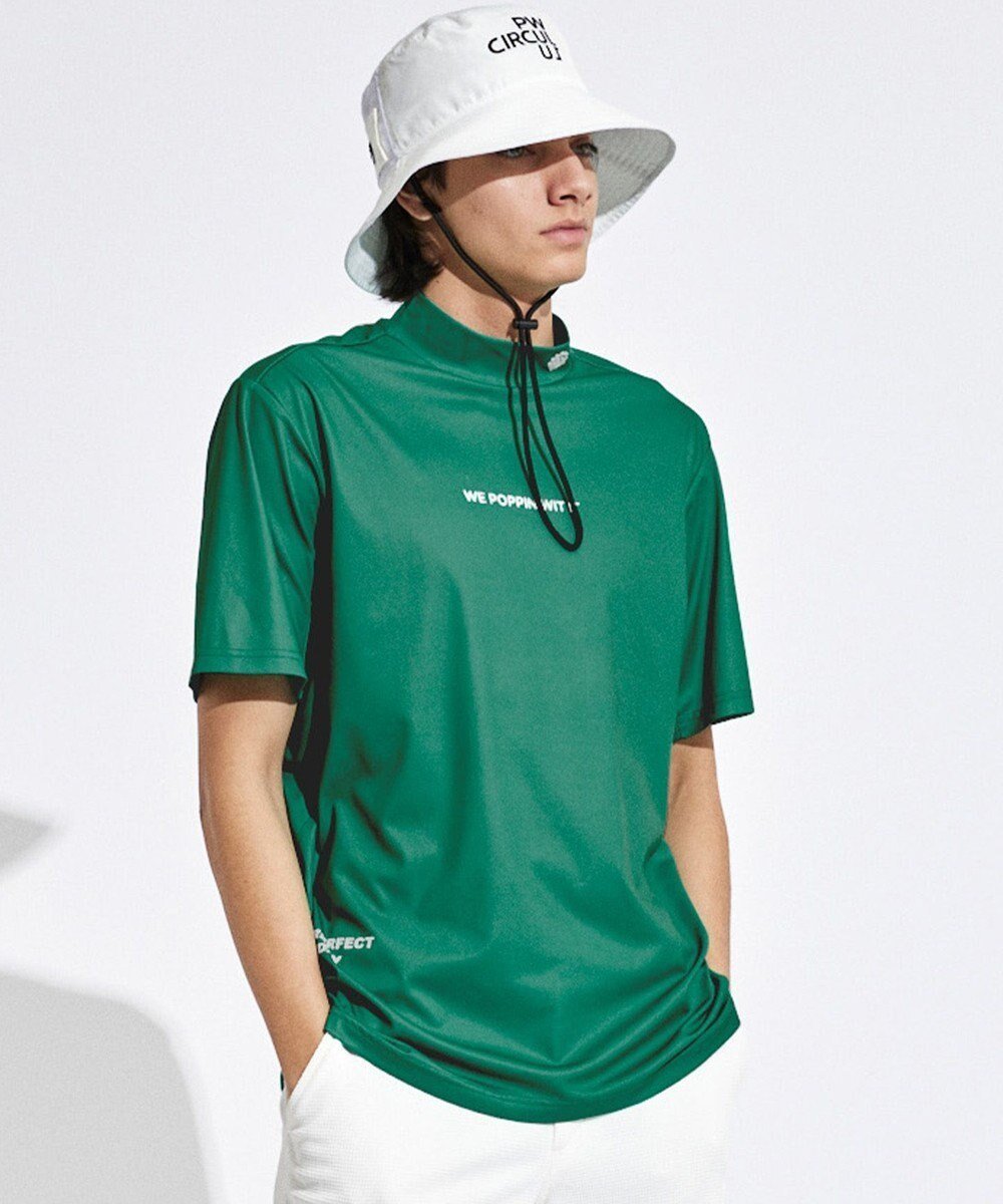 【ピーダブリュサーキュラス/PW CIRCULUS / MEN】の【UVカット / 吸水速乾 / 伸縮性抜群】【MEN】NEW バックメッシュモック T インテリア・キッズ・メンズ・レディースファッション・服の通販 founy(ファニー) 　ファッション　Fashion　メンズファッション　Fashion for Men　トップス・カットソー　Cut & Sew Tops　メンズシャツ　Shirts　春　Spring　カットソー　Cut and Sewn Top　吸水　Absorbent, Quick-Dry　ストレッチ　Stretch, Stretchy Fabric　人気　Popular, Best Seller　メッシュ　Mesh, Net Fabric　モックネック　Mock Neck, Short Turtleneck　S/S・春夏　SS, Spring/Summer, Warm Season　おすすめ　Recommended / Our Picks　夏　Summer　2023春夏・S/S　Spring/Summer 2023 SS23　2023年　2023　ゴルフ　Golf　グリーン系|ID: prp329100004694348 ipo3291000000034177455