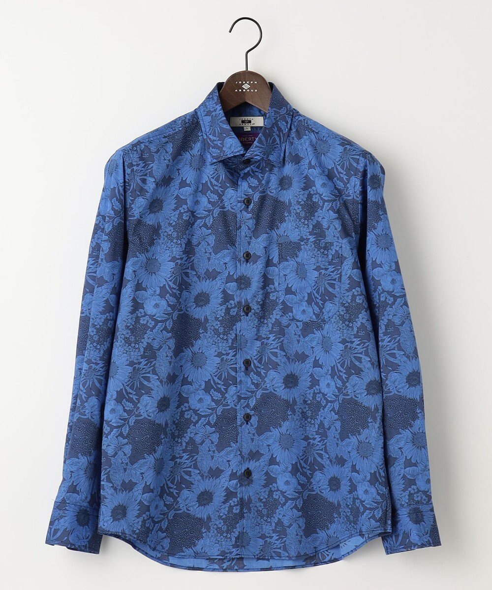 【ジョセフ アブード/JOSEPH ABBOUD / MEN】のリバティプリント シャツ インテリア・キッズ・メンズ・レディースファッション・服の通販 founy(ファニー) 　ファッション　Fashion　メンズファッション　Fashion for Men　トップス・カットソー　Cut & Sew Tops　メンズシャツ　Shirts　シルク　Silk, 100% Silk　シンプル　Simple, Minimal　ドレープ　Drape, Draping Fabric　夏　Summer　春　Spring　S/S・春夏　SS, Spring/Summer, Warm Season　ダルブルー系5|ID: prp329100004694351 ipo3291000000033896555