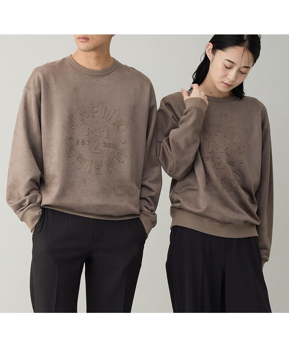 【アンフィーロ/UNFILO / MEN】の【男女兼用】クリーンスエード エンボスロゴ クルー 人気、トレンドファッション・服の通販 founy(ファニー) ファッション Fashion レディースファッション Fashion for Women トップス・カットソー Cut & Sew Tops シャツ・ブラウス・オフィスカジュアル Elegant Blouses & Button-Ups ロングTシャツ・Tシャツ Longline T-Shirts & Tees カットソー・ベーシックTシャツ Cut-and-Sewn Tops / Stretch Tees & Basics おすすめ Recommended / Our Picks ウォッシャブル Machine Washable カットソー Cut and Sewn Top スウェット / スエット Sweatshirt, Sweatwear デニム Denim, Jeans Material ヴィンテージ Vintage Style A/W・秋冬 Autumn/Winter other-1|ID: prp329100004694352 ipo3291000000034797219