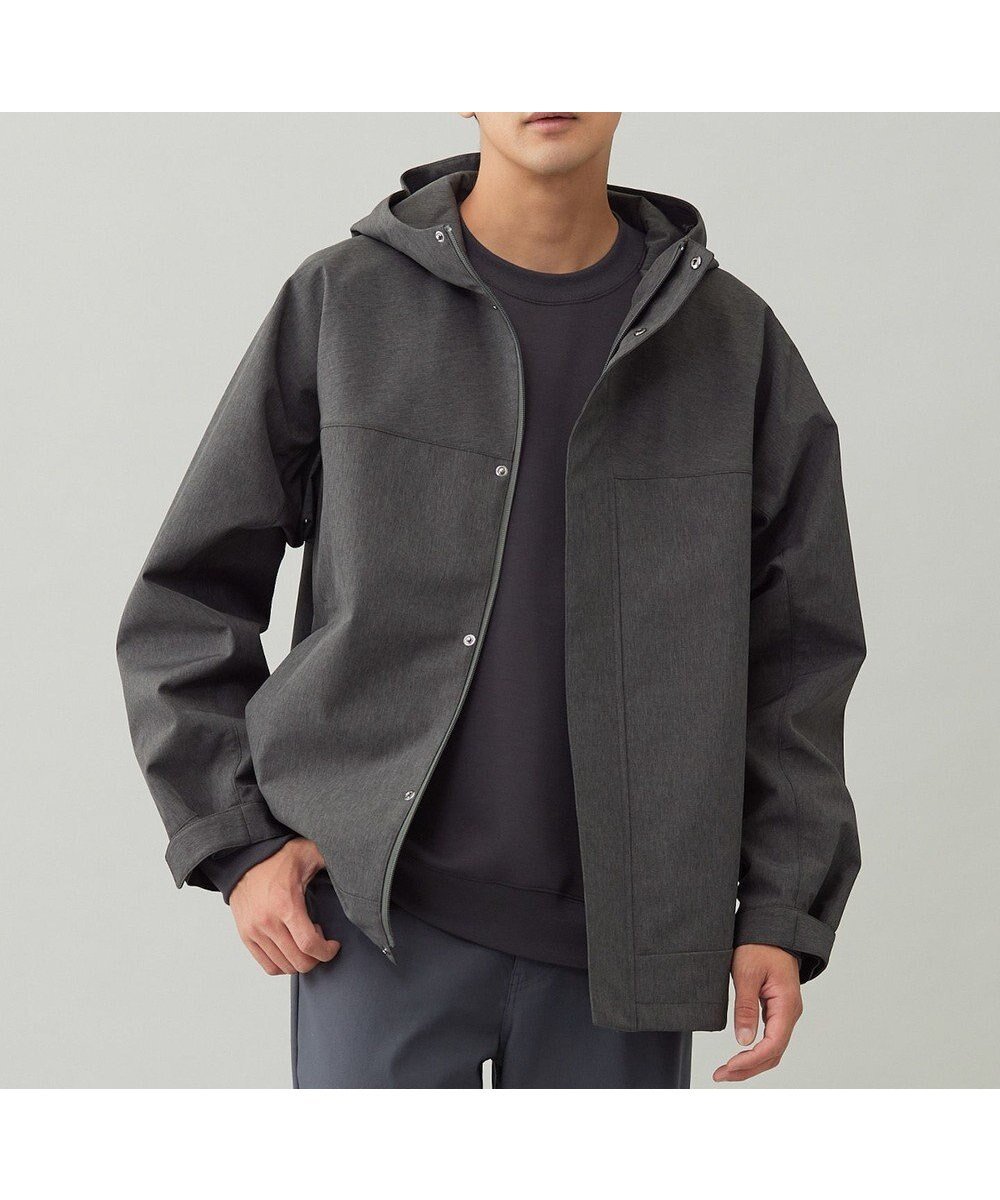 【アンフィーロ/UNFILO / MEN】の【洗える】防風撥水 フードブルゾン インテリア・キッズ・メンズ・レディースファッション・服の通販 founy(ファニー) 　ファッション　Fashion　メンズファッション　Fashion for Men　アウター　Men's Coats Outerwear　ブルゾンジャケット / カジュアルアウター　Bomber Jackets & Blousons　洗える　Machine Washable　ジャケット　Jacket, Outerwear　スピンドル　Spindle, Drawcord　スーツ　Suit, Formalwear　デニム　Denim, Jeans Material　ブルゾン　Blouson, Bomber Jacket　A/W・秋冬　Autumn/Winter　新作・新入荷　New Arrivals / New In　おすすめ　Recommended / Our Picks　ビジネス 仕事 通勤　Business / Work / Commuting　杢グレー|ID: prp329100004694354 ipo3291000000033896565