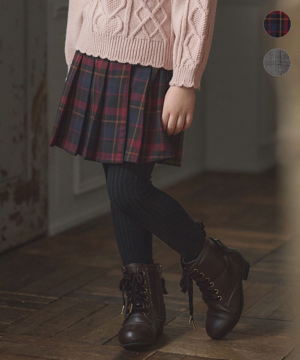【エニィ/ANY / KIDS】のチェック柄 プリーツ キュロット インテリア・キッズ・メンズ・レディースファッション・服の通販 founy(ファニー) 　ファッション　Fashion　キッズファッション　Fashion for Kids　ボトムス　Bottoms　キュロット　Culottes, Wide Shorts　シルバー　Silver, Metallic Silver　チェック　Check, Plaid, Tartan　プリーツ　Pleats, Pleated　ポケット　Pocket, Pocket Detail　冬　Winter / This Winter　A/W・秋冬　Autumn/Winter　赤系チェック|ID: prp329100004695445 ipo3291000000033906326