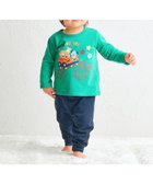 【ミキハウスホットビスケッツ/MIKI HOUSE HOT BISCUITS / KIDS】の【80-120cm】ミニ裏毛パイル素材 ジェットコースター柄 ルームウェアセット フォレストグリーン|ID: prp329100004695452 ipo3291000000033906343
