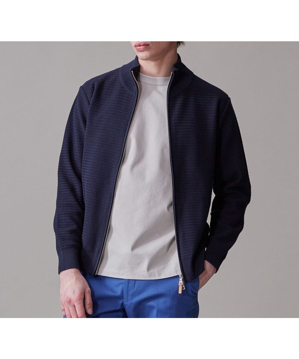 【ジェイ プレス/J.PRESS / MEN】のハイツイストヘリンボン フルジップカーディガン インテリア・キッズ・メンズ・レディースファッション・服の通販 founy(ファニー) 　ファッション　Fashion　メンズファッション　Fashion for Men　トップス・カットソー　Cut & Sew Tops　カーディガン / 羽織り　Cardigans　インナー　Innerwear　カットソー　Cut and Sewn Top　カーディガン　Cardigan, Knitwear　フロント　Front, Front Design　ポケット　Pocket, Pocket Detail　夏　Summer　定番　Standard, Basic Item　春　Spring　S/S・春夏　SS, Spring/Summer, Warm Season　ネイビー系|ID: prp329100004695500 ipo3291000000033906484
