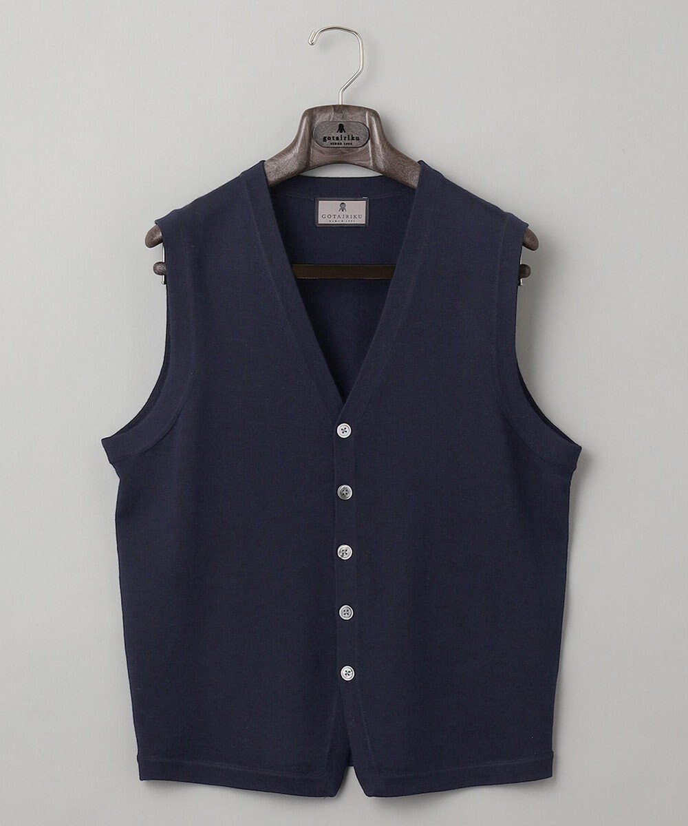【五大陸/gotairiku / MEN】の【家庭洗濯可能】イタリア糸 ハイゲージ ベスト インテリア・キッズ・メンズ・レディースファッション・服の通販 founy(ファニー) ファッション Fashion メンズファッション Fashion for Men トップス・カットソー Cut & Sew Tops ニット・セーター / 定番トップス Knit Tops & Sweaters ベスト・ジレ Vests & Gilets イタリア Italy インナー Innerwear 洗える Machine Washable ジャケット Jacket, Outerwear スーツ Suit, Formalwear セーター Sweater, Knitwear ドレス Dress, One-Piece 人気 Popular, Best Seller フラット Flat, Flat Shoes ベスト Vest, Waistcoat ベーシック Basic, Essential A/W・秋冬 Autumn/Winter エレガント 上品 Elegant ビジネス 仕事 通勤 Business / Work / Commuting ネイビー系|ID: prp329100004695504 ipo3291000000034337621