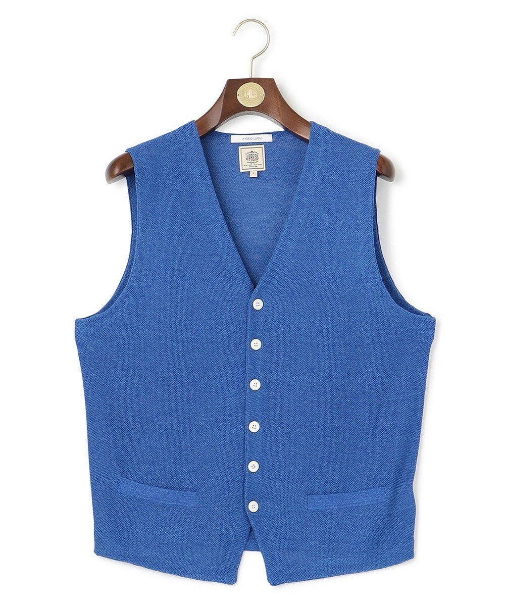 【ジェイ プレス/J.PRESS / MEN】の【HYBRID LINEN】アンカーベスト インテリア・キッズ・メンズ・レディースファッション・服の通販 founy(ファニー) 　ファッション　Fashion　メンズファッション　Fashion for Men　トップス・カットソー　Cut & Sew Tops　ベスト・ジレ　Vests & Gilets　オーガニック　Organic Cotton　春　Spring　定番　Standard, Basic Item　フィット　Fit, Slim Fit　フランス　France, French　ベスト　Vest, Waistcoat　メランジ　Melange, Mixed Yarn　リネン　Linen, Linen Fabric　レギュラー　Regular, Standard Fit　S/S・春夏　SS, Spring/Summer, Warm Season　夏　Summer　ブルー系7|ID: prp329100004695507 ipo3291000000034628512