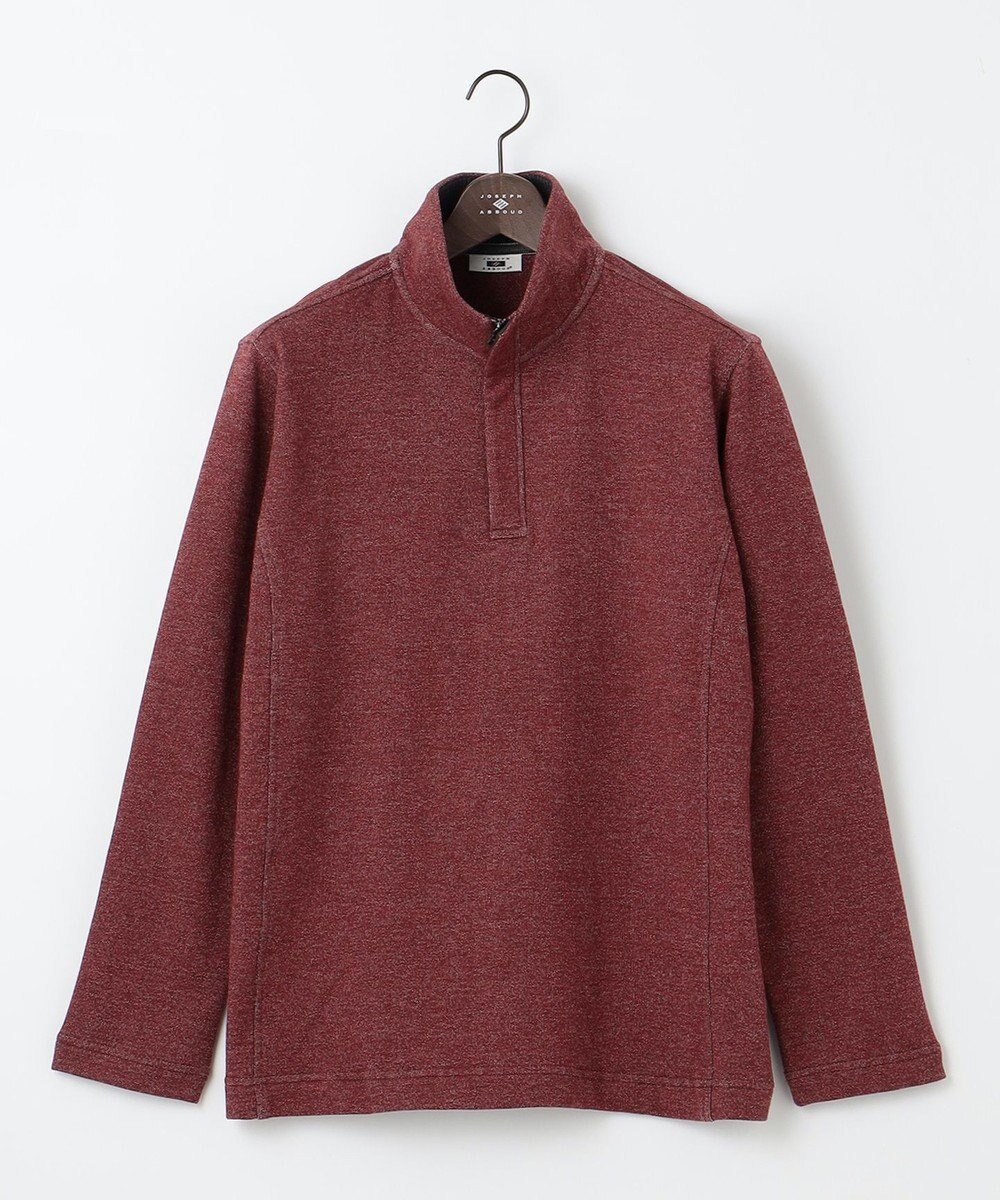 【ジョセフ アブード/JOSEPH ABBOUD / MEN】の【オーガニックコットン】ビンテージインレー ハイネックプルオーバー インテリア・キッズ・メンズ・レディースファッション・服の通販 founy(ファニー) 　ファッション　Fashion　メンズファッション　Fashion for Men　トップス・カットソー　Cut & Sew Tops　メンズシャツ　Shirts　カットソー　Cut and Sewn Top　トレーナー　Sweatshirt, Trainer　ハイネック　High Neck, Mock Neck　メランジ　Melange, Mixed Yarn　リブニット　Rib Knit, Ribbed Knit　A/W・秋冬　Autumn/Winter　レッド系|ID: prp329100004695515 ipo3291000000033906546