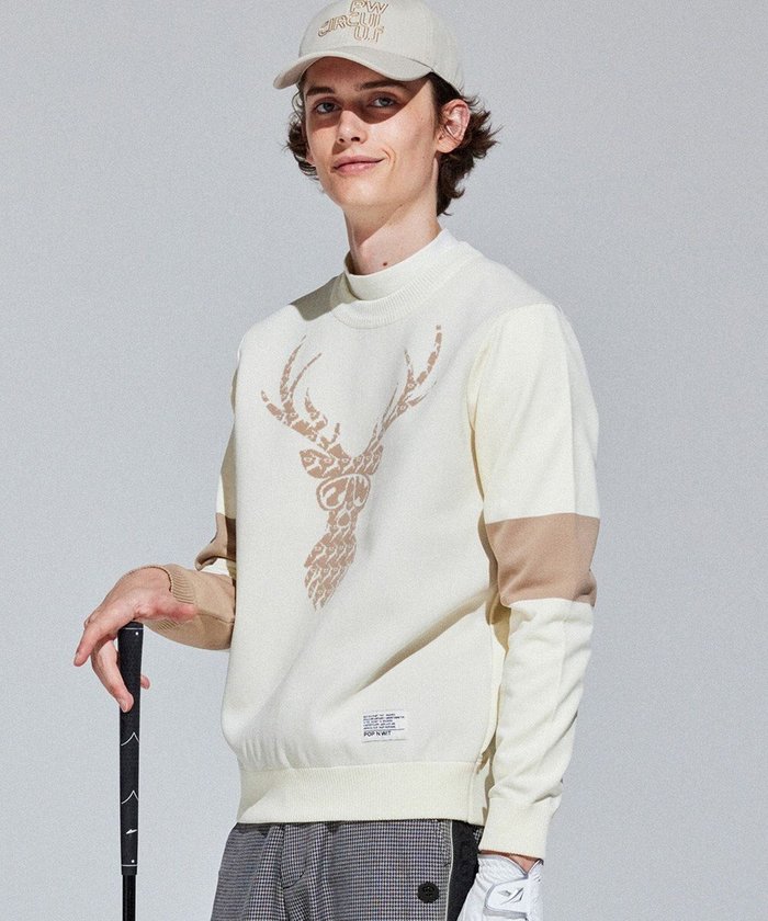 【ピーダブリュサーキュラス/PW CIRCULUS / MEN】の【イージーケア/軽量】【MEN】 DEER モチーフニット インテリア・キッズ・メンズ・レディースファッション・服の通販 founy(ファニー) https://founy.com/ ファッション Fashion メンズファッション Fashion for Men トップス・カットソー Cut & Sew Tops ニット・セーター / 定番トップス Knit Tops & Sweaters インナー Innerwear 軽量 Lightweight, Ultra Light サングラス Sunglasses, Shades ジャケット Jacket, Outerwear セーター Sweater, Knitwear ブロック Block, Solid Block Pattern プリント Print, Printed Pattern モザイク Mosaic, Geometric Pattern モチーフ Motif, Design Theme モックネック Mock Neck, Short Turtleneck A/W・秋冬 Autumn/Winter おすすめ Recommended / Our Picks 2023年 2023 2023-2024秋冬・A/W Autumn/Winter 2023–24 AW23–24 ゴルフ Golf |ID: prp329100004695517 ipo3291000000033906552