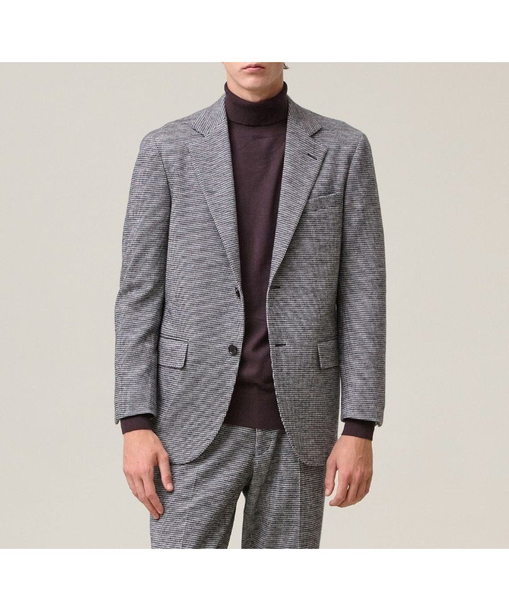 【ジェイ プレス/J.PRESS / MEN】の【セットアップ対応 / ストレッチ】SOFAニット ストレッチジャージー ジャケット インテリア・キッズ・メンズ・レディースファッション・服の通販 founy(ファニー) 　ファッション　Fashion　メンズファッション　Fashion for Men　アウター　Men's Coats Outerwear　テーラードジャケット　Tailored Jackets & Blazers　エレガント 上品　Elegant　ジャケット　Jacket, Outerwear　ストレッチ　Stretch, Stretchy Fabric　セットアップ　Set-Up, Coordinated Outfit　なめらか　Smooth, Silky Texture　ハウンドトゥース　Houndstooth, Dogtooth Check　モダン　Modern, Contemporary　リラックス　Relax, Relaxed Fit　A/W・秋冬　Autumn/Winter　新作・新入荷　New Arrivals / New In　おすすめ　Recommended / Our Picks　日本製　Made In Japan　ビジネス 仕事 通勤　Business / Work / Commuting　ブラック系8|ID: prp329100004695526 ipo3291000000033906587