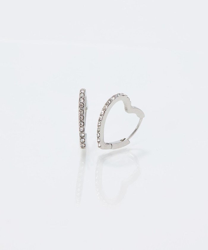 【フィービィー/phoebe】の【金属アレルギー対応】ワンタッチライナーハートビジューフープピアス シルバー インテリア・キッズ・メンズ・レディースファッション・服の通販 founy(ファニー) https://founy.com/ ファッション Fashion レディースファッション Fashion for Women アクセサリー Fashion Accessories シルバー Silver, Metallic Silver シンプル Simple, Minimal ジュエリー Jewelry, Accessories ビジュー Bijou, Jewel-like Accent モチーフ Motif, Design Theme ワンポイント One Point, Statement Accent |ID: prp329100004695537 ipo3291000000035494033