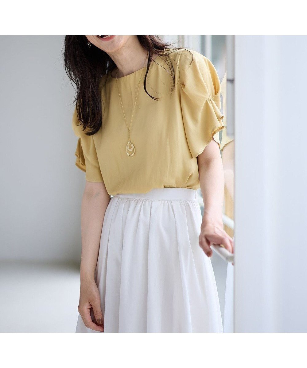 【エニー/ANY】の【洗濯機可】マットサテン袖タックブラウス 人気、トレンドファッション・服の通販 founy(ファニー) 　ファッション　Fashion　レディースファッション　Fashion for Women　トップス・カットソー　Cut & Sew Tops　シャツ・ブラウス・オフィスカジュアル　Elegant Blouses & Button-Ups　サテン　Satin, Glossy Fabric　デニム　Denim, Jeans Material　フェミニン　Feminine, Girly　夏　Summer　春　Spring　S/S・春夏　SS, Spring/Summer, Warm Season　ビジネス 仕事 通勤　Business / Work / Commuting　 other-1|ID: prp329100004695554 ipo3291000000033906696