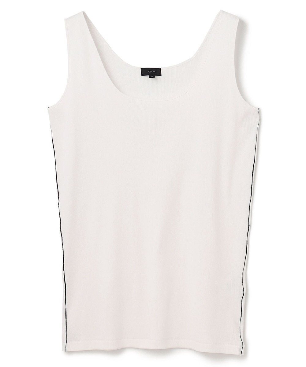 【ジョゼフ/JOSEPH】の【洗える】クリーミーリブ タンクトップ インテリア・キッズ・メンズ・レディースファッション・服の通販 founy(ファニー) 　ファッション　Fashion　レディースファッション　Fashion for Women　トップス・カットソー　Cut & Sew Tops　シャツ・ブラウス・オフィスカジュアル　Elegant Blouses & Button-Ups　ロングTシャツ・Tシャツ　Longline T-Shirts & Tees　カットソー・ベーシックTシャツ　Cut-and-Sewn Tops / Stretch Tees & Basics　インナー　Innerwear　カットソー　Cut and Sewn Top　スクエア　Square, Square Shape　ストレッチ　Stretch, Stretchy Fabric　タンク　Tank Top, Sleeveless Top　ドレープ　Drape, Draping Fabric　フィット　Fit, Slim Fit　ルーズ　Loose, Oversized　夏　Summer　春　Spring　S/S・春夏　SS, Spring/Summer, Warm Season　洗える　Machine Washable　White|ID: prp329100004695562 ipo3291000000035175219