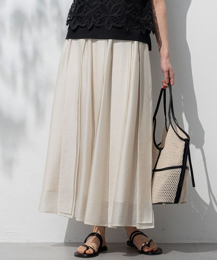 【23区/NIJYUSANKU】の【洗える】ソフトオーガンジー タック スカート インテリア・キッズ・メンズ・レディースファッション・服の通販 founy(ファニー) https://founy.com/ ファッション Fashion レディースファッション Fashion for Women スカート Skirts 2025年 2025 2025春夏・S/S Spring/Summer 2025 SS25 イエロー Yellow オーガンジー Organza Fabric シンプル Simple, Minimal ヴィンテージ Vintage Style エレガント 上品 Elegant 夏 Summer 春 Spring S/S・春夏 SS, Spring/Summer, Warm Season 洗える Machine Washable |ID: prp329100004695630 ipo3291000000034221352