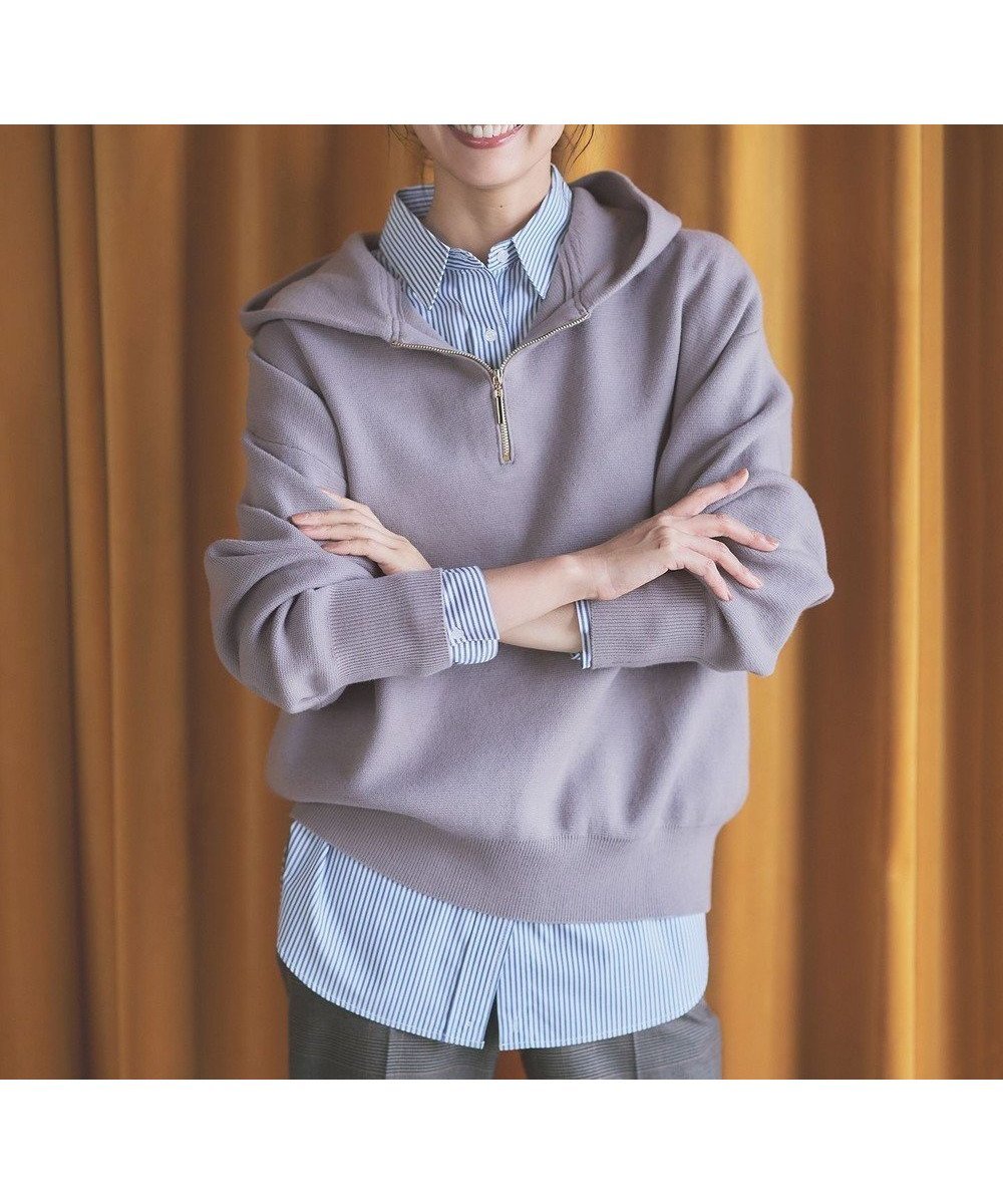 【エニー/ANY】の【洗濯機可】しあわせタッチハーフジップフーディー インテリア・キッズ・メンズ・レディースファッション・服の通販 founy(ファニー) ファッション Fashion レディースファッション Fashion for Women トップス・カットソー Cut & Sew Tops ニット Knit Tops & Sweaters おすすめ Recommended / Our Picks インナー Innerwear ストレッチ Stretch, Stretchy Fabric セーター Sweater, Knitwear タートルネック Turtleneck, High Neck ミラノリブ Milano Rib, Milano Stitch エレガント 上品 Elegant A/W・秋冬 Autumn/Winter グレージュ|ID: prp329100004696848 ipo3291000000034295687