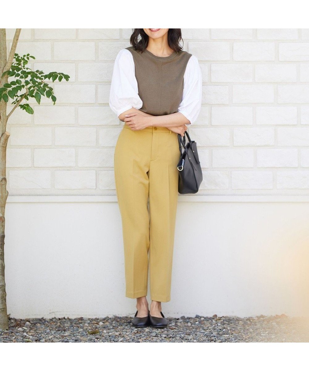 【エニー/ANY】の【ウエストゴム/ストレッチ/洗える/裏起毛】シークレットウォーム テーパードパンツ インテリア・キッズ・メンズ・レディースファッション・服の通販 founy(ファニー) 　ファッション　Fashion　レディースファッション　Fashion for Women　パンツ　Pants & Trousers　洗える　Machine Washable　くるぶし　Ankle-Length　ストレッチ　Stretch, Stretchy Fabric　センター　Center, Center Line　ピーチ　Peach, Soft Touch　ポケット　Pocket, Pocket Detail　ミックス　Mix, Mixed Style　楽ちん　Easy Fit, Comfortable　ワイド　Wide, Wide Fit　A/W・秋冬　Autumn/Winter　イエロー|ID: prp329100004696849 ipo3291000000034233407
