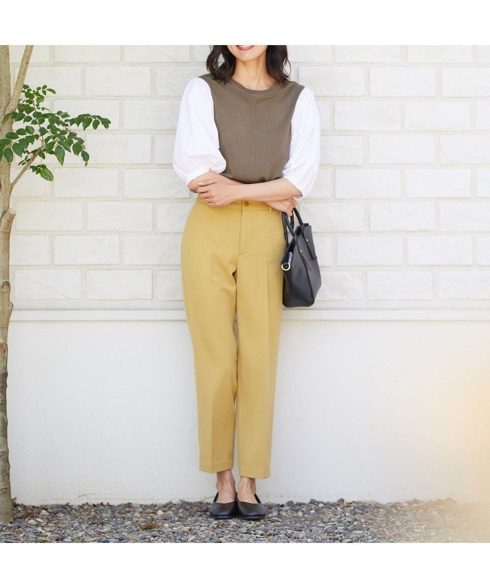 【エニー/ANY】の【ウエストゴム/ストレッチ/裏起毛】シークレットウォーム テーパードパンツ インテリア・キッズ・メンズ・レディースファッション・服の通販 founy(ファニー) 　ファッション　Fashion　レディースファッション　Fashion for Women　パンツ　Pants & Trousers　くるぶし　Ankle-Length　ストレッチ　Stretch, Stretchy Fabric　センター　Center, Center Line　ピーチ　Peach, Soft Touch　ポケット　Pocket, Pocket Detail　ミックス　Mix, Mixed Style　楽ちん　Easy Fit, Comfortable　ワイド　Wide, Wide Fit　A/W・秋冬　Autumn/Winter　イエロー|ID: prp329100004696849 ipo3291000000035644578
