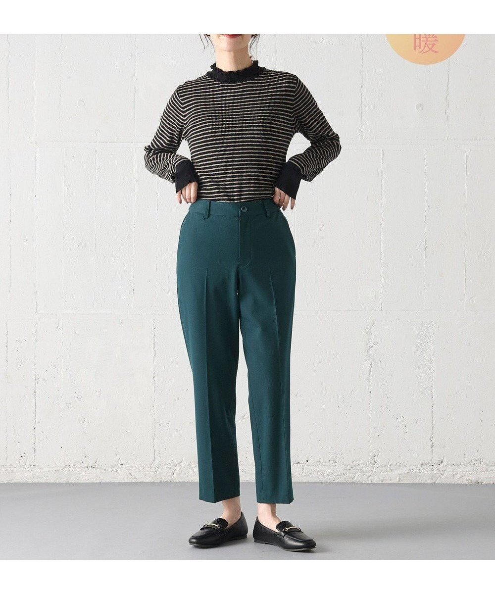 【エニー/ANY】の【ウエストゴム/リントラク加工/裏起毛/ストレッチ】シークレットウォーム テーパードパンツ インテリア・キッズ・メンズ・レディースファッション・服の通販 founy(ファニー) 　ファッション　Fashion　レディースファッション　Fashion for Women　パンツ　Pants & Trousers　ストレッチ　Stretch, Stretchy Fabric　センター　Center, Center Line　ピーチ　Peach, Soft Touch　フロント　Front, Front Design　ミックス　Mix, Mixed Style　ワイド　Wide, Wide Fit　楽ちん　Easy Fit, Comfortable　A/W・秋冬　Autumn/Winter　グリーン|ID: prp329100004696859 ipo3291000000036261511