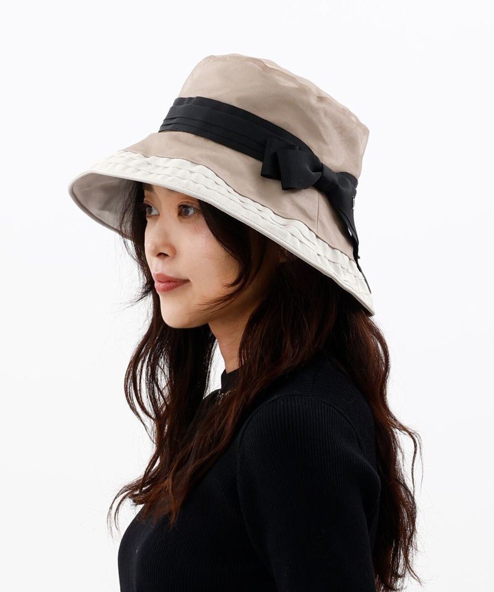 【アウロラ/AURORA】の【 LANVIN en Bleu (ランバン オン ブルー)】オーガンジーxグログランクロッシェハット インテリア・キッズ・メンズ・レディースファッション・服の通販 founy(ファニー) 　ファッション　Fashion　レディースファッション　Fashion for Women　キャップ&ハット　Hats & Caps　オーガンジー　Organza Fabric　コンビ　Combo, Combination Style　リボン　Ribbon, Bow　帽子　Hat, Headwear　抗菌　Antibacterial, Bacteria-Resistant　秋　Autumn　ベージュ|ID: prp329100004696869 ipo3291000000033918224