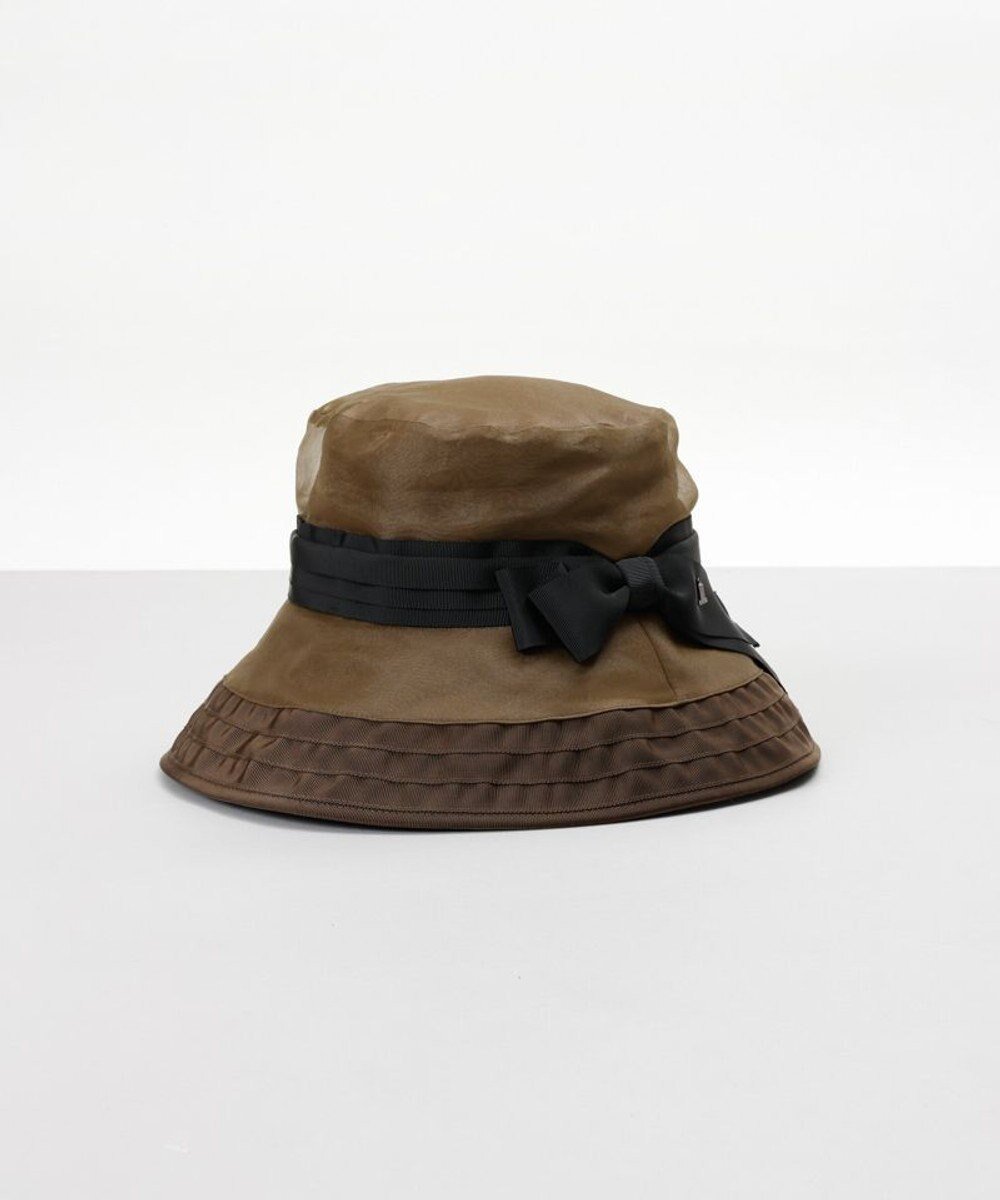 【アウロラ/AURORA】の【 LANVIN en Bleu (ランバン オン ブルー)】オーガンジーxグログランクロッシェハット インテリア・キッズ・メンズ・レディースファッション・服の通販 founy(ファニー) 　ファッション　Fashion　レディースファッション　Fashion for Women　キャップ&ハット　Hats & Caps　オーガンジー　Organza Fabric　コンビ　Combo, Combination Style　リボン　Ribbon, Bow　帽子　Hat, Headwear　抗菌　Antibacterial, Bacteria-Resistant　秋　Autumn　ブラウン|ID: prp329100004696869 ipo3291000000033918225