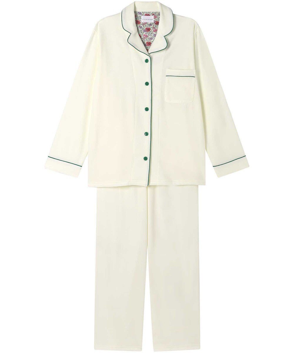 【ウンナナクール/une nana cool】のなめらかパイルパジャマ MADE WITH LIBERTY FABRIC インテリア・キッズ・メンズ・レディースファッション・服の通販 founy(ファニー) 　ファッション　Fashion　レディースファッション　Fashion for Women　なめらか　Smooth, Silky Texture　長袖　Long Sleeve, Full Sleeve　パイピング　Piping, Trim Design　パジャマ　Pajamas, Sleepwear　プリント　Print, Printed Pattern　ボトム　Bottoms, Lower Wear　ポケット　Pocket, Pocket Detail　リラックス　Relax, Relaxed Fit　おすすめ　Recommended / Our Picks　アイボリー|ID: prp329100004696875 ipo3291000000033918256