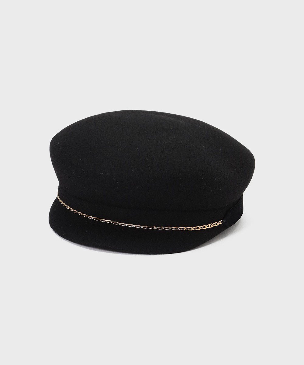 【グレース コンチネンタル/GRACE CONTINENTAL】のFERRUCCIO VECCHI キャスケット インテリア・キッズ・メンズ・レディースファッション・服の通販 founy(ファニー) 　ファッション　Fashion　レディースファッション　Fashion for Women　キャップ&ハット　Hats & Caps　アクセサリー　Fashion Accessories　イタリア　Italy　キャスケット　Casquette, Newsboy Cap　チェーン　Chain, Chain Strap　モノトーン　Monotone, Black and White　帽子　Hat, Headwear　A/W・秋冬　Autumn/Winter　ブラック|ID: prp329100004696886 ipo3291000000033918294
