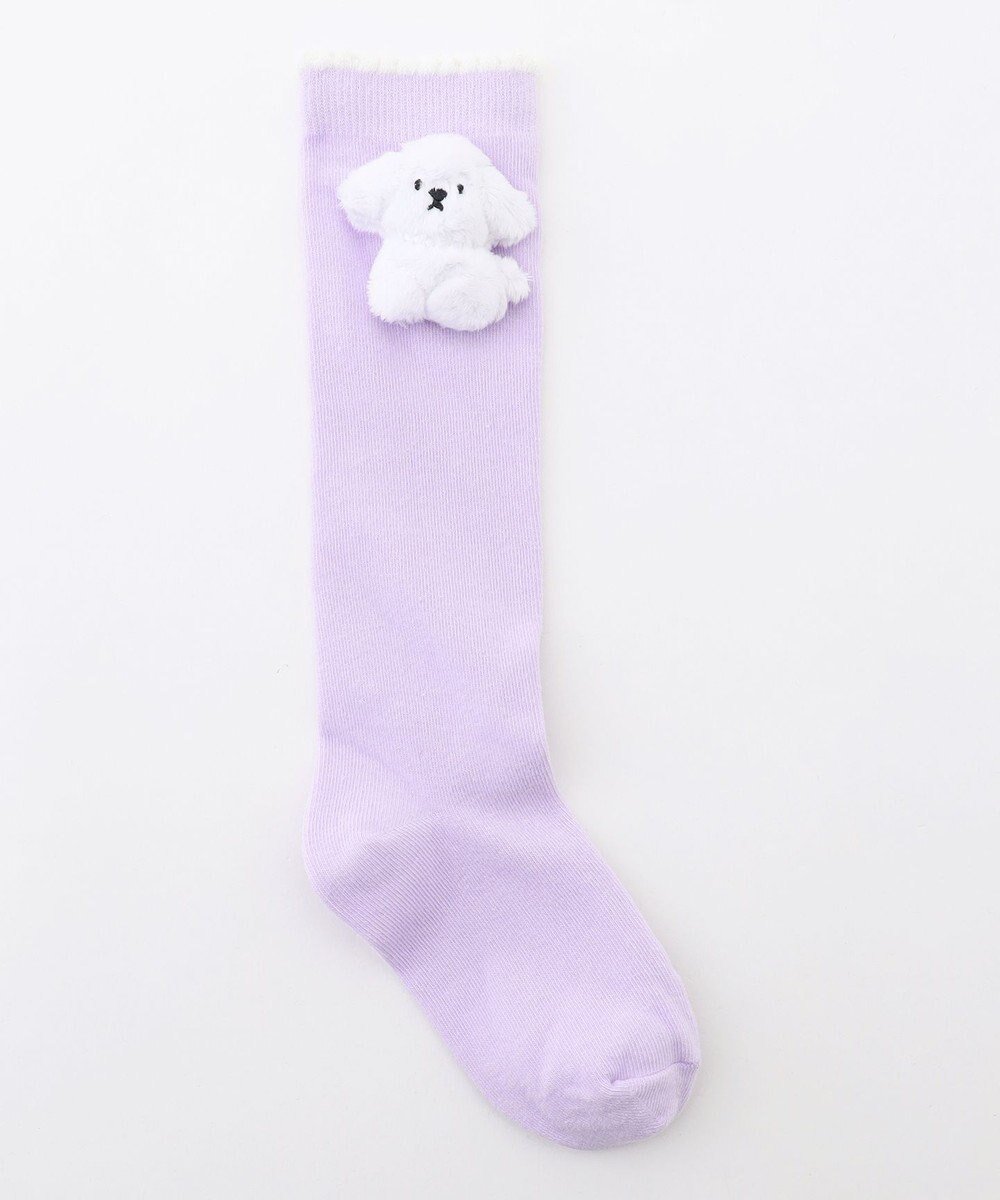 【エニィ/ANY / KIDS】のアニマルマスコット ハイソックス インテリア・キッズ・メンズ・レディースファッション・服の通販 founy(ファニー) 　ファッション　Fashion　キッズファッション　Fashion for Kids　シンプル　Simple, Minimal　スマホ　Smartphone, Mobile Device　ソックス　Socks, Hosiery　ネコ　Cat, Feline Motif　人気　Popular, Best Seller　ラベンダー　Lavender　A/W・秋冬　Autumn/Winter　再入荷　Restock / Back in Stock　おすすめ　Recommended / Our Picks　犬　Dog　ラベンダー×犬|ID: prp329100004696903 ipo3291000000036286905