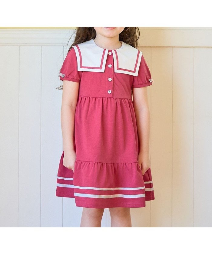 【エニィ/ANY / KIDS】のセーラーカラー ワンピース インテリア・キッズ・メンズ・レディースファッション・服の通販 founy(ファニー) https://founy.com/ ファッション Fashion キッズファッション Fashion for Kids ワンピース Dresses ポケット Pocket, Pocket Detail リボン Ribbon, Bow 半袖 Short Sleeve, Half Sleeve 夏 Summer 春 Spring S/S・春夏 SS, Spring/Summer, Warm Season 楽ちん Easy Fit, Comfortable |ID: prp329100004696910 ipo3291000000033918372