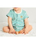 【ミキハウスホットビスケッツ/MIKI HOUSE HOT BISCUITS / KIDS】の【70-80cm】 みじんボーダー ワンポイント刺繍 ショートオール グリーン|ID: prp329100004696911 ipo3291000000033918376