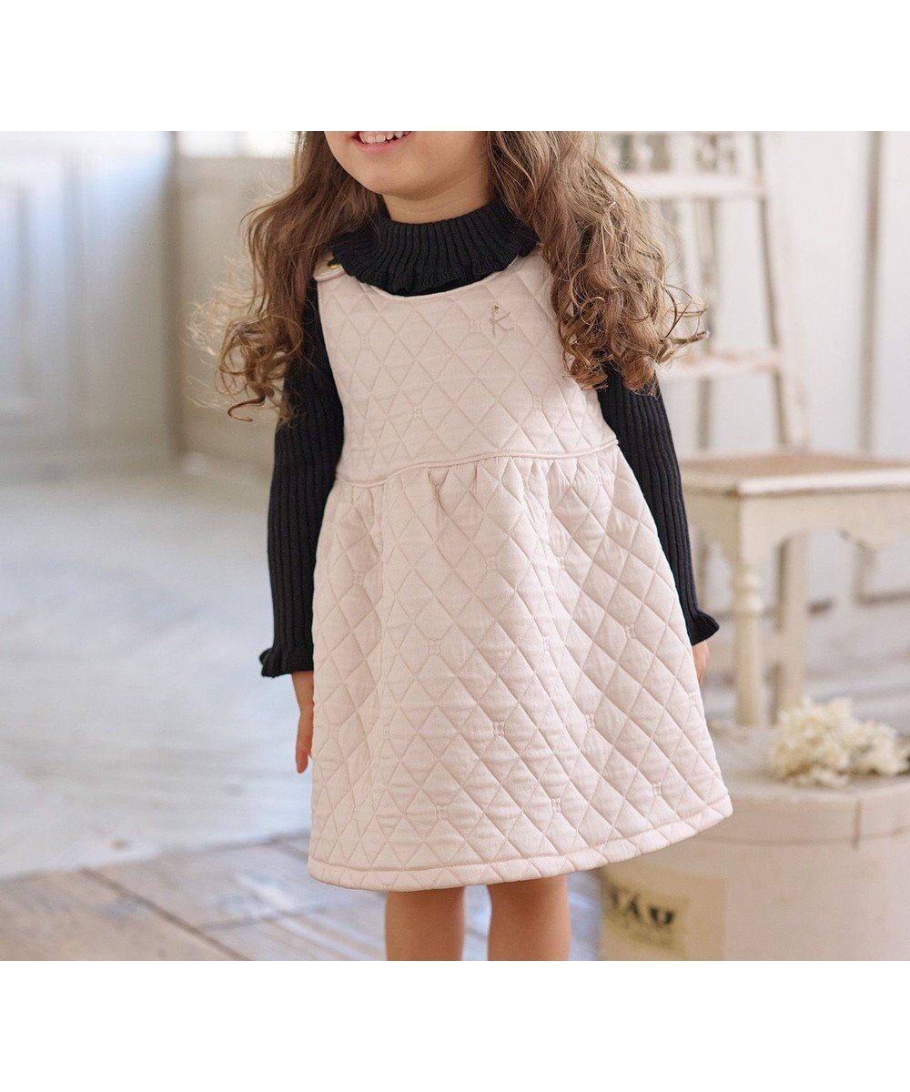 【組曲 / KIDS/KUMIKYOKU】の【80-100cm】キルトジャガード ジャンスカ 人気、トレンドファッション・服の通販 founy(ファニー) 　ファッション　Fashion　キッズファッション　Fashion for Kids　ワンピース　Dresses　キルト　Quilt, Quilted Fabric　ドット　Polka Dot, Dot Pattern　A/W・秋冬　Autumn/Winter　 other-1|ID: prp329100004696919 ipo3291000000033918402